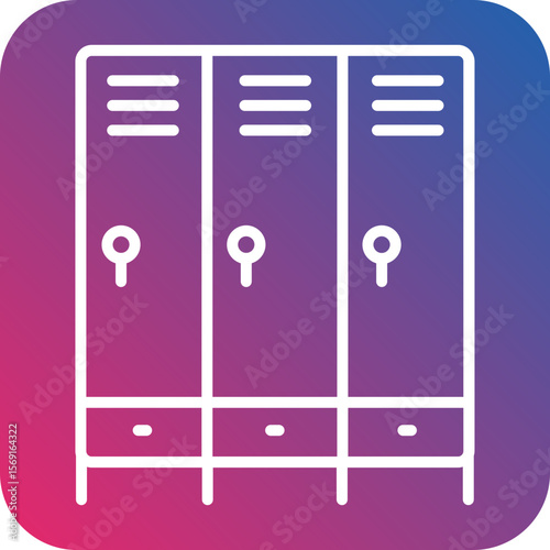 Lockers line icon style