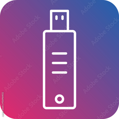 Usb line icon style