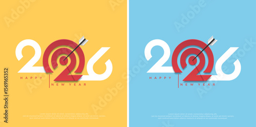 New Year 2026 with targets and goals concept.