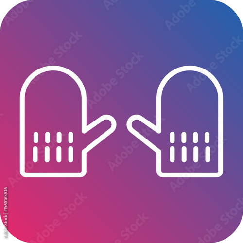 Oven Mittens line icon style