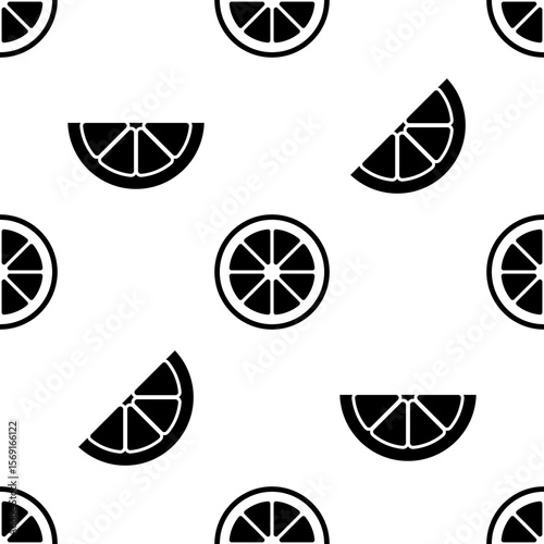 Lemon Fruit Slice Seamless Pattern