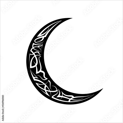 Pinstripe Crescent Moon Design, Vinyl Ready
