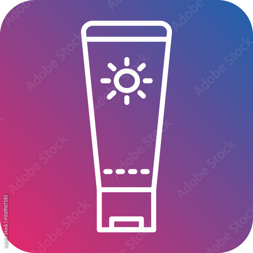 Sun Cream Line Icon Style