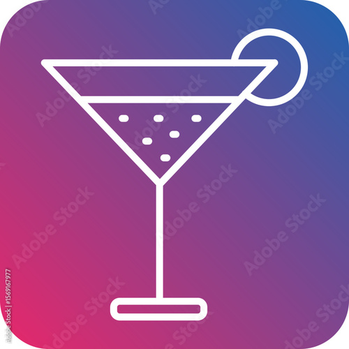 Cocktail Line Icon Style