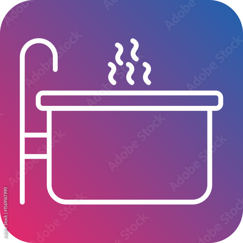 Hot Tub Line Icon Style