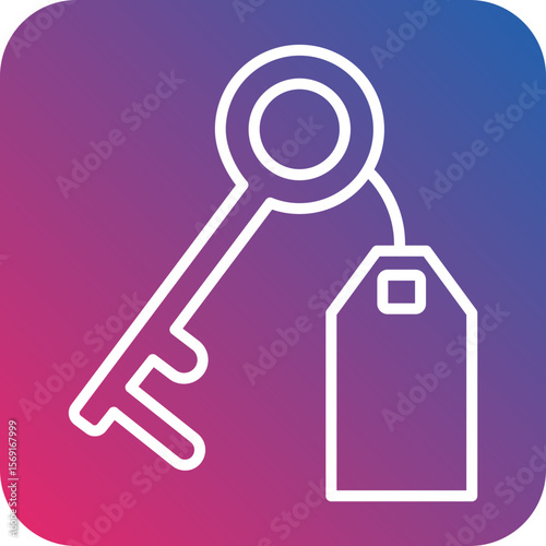 Room Key Line Icon Style