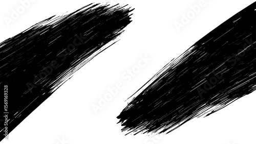 Abstract watercolor background, black stripes on transparent background