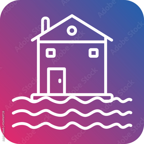 Flood Line Icon Style