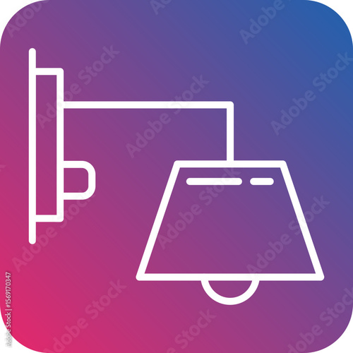 Wall Lamp Line Icon Style