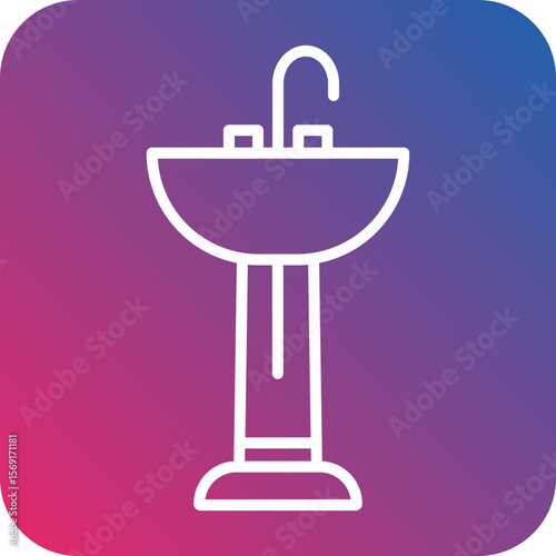 Sink Line Icon Style