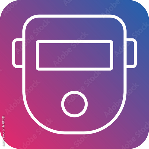 Welding Helmet Line Icon Style