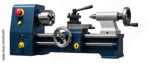 Semi-automatic lathe with a quick-release tailstock and a handwheel-operated carriage for a prototype development lab