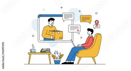 Modern Business Meeting Connecting People Through Digital Communication Technology and Online Services
