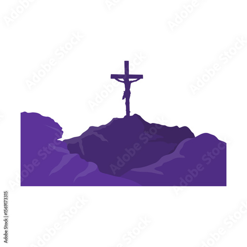 Easter sunday silhouette landscape