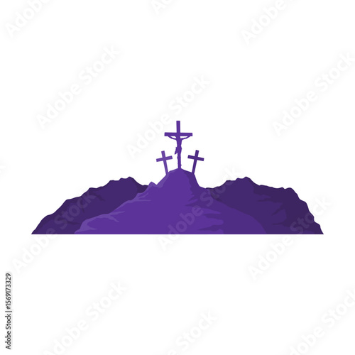 Easter sunday silhouette landscape