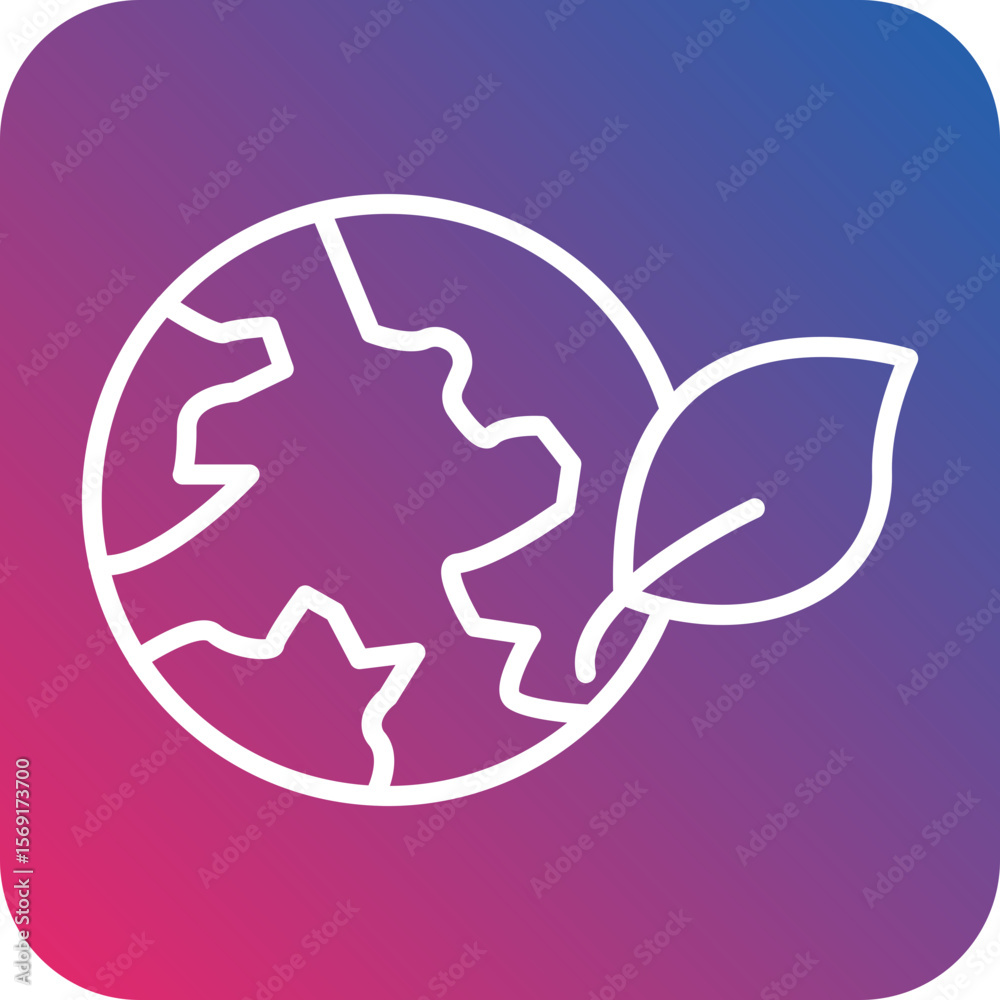 Obraz premium Eco Globe Line Icon Style
