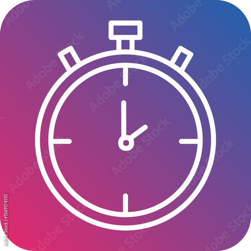 Stopwatch Line Icon Style