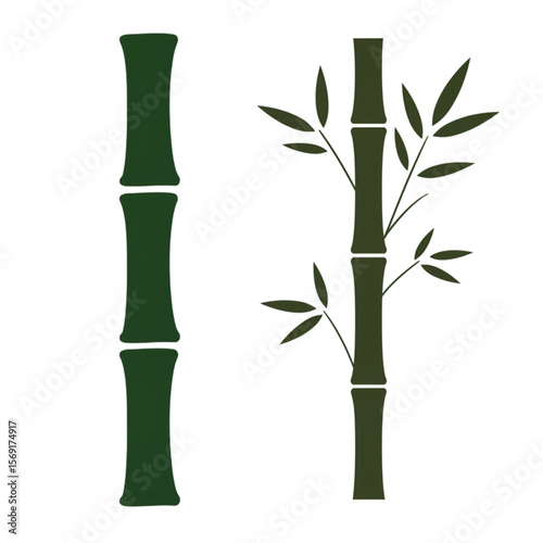 Graceful stalks of bamboo create an elegant design suitable for spa branding, logo design, or other Asian inspired themes, and botanical artwork.
