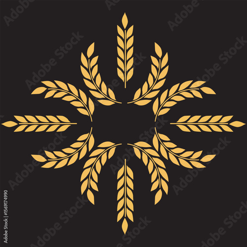 laurel wreath with golden ribbon