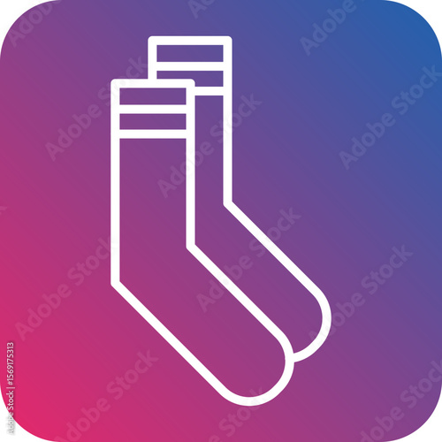 Socks Line Icon Style