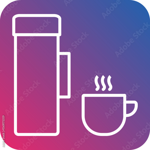 Thermos Line Icon Style