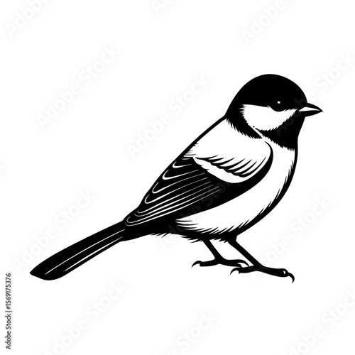 Great Tit Perching Bird Clipart  