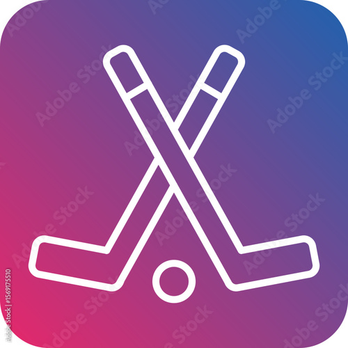 Ice Hockey Line Icon Style