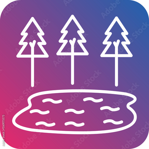 Lake Line Icon Style
