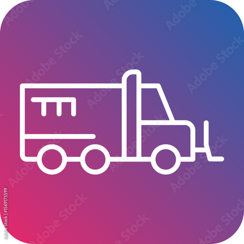 Snowplow Line Icon Style