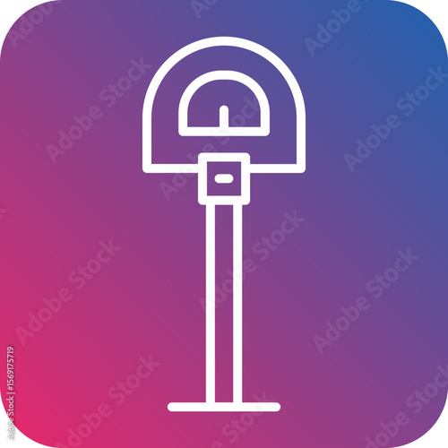 Parking Meter Line Icon Style