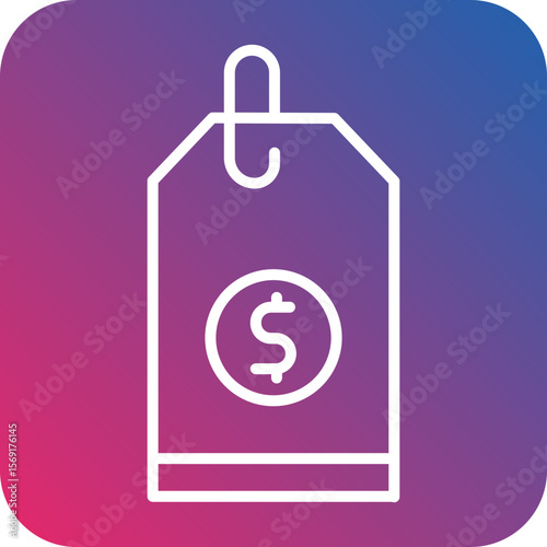 Price Tag Line Icon Style