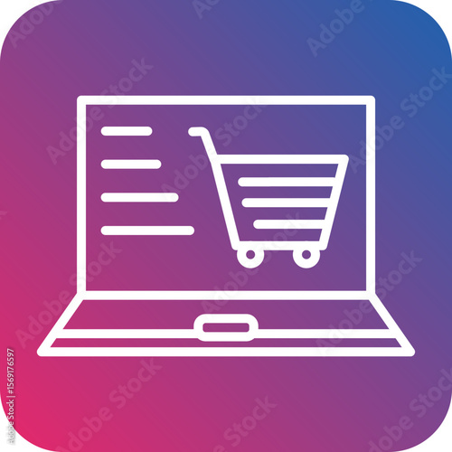Online Shop Line Icon Style