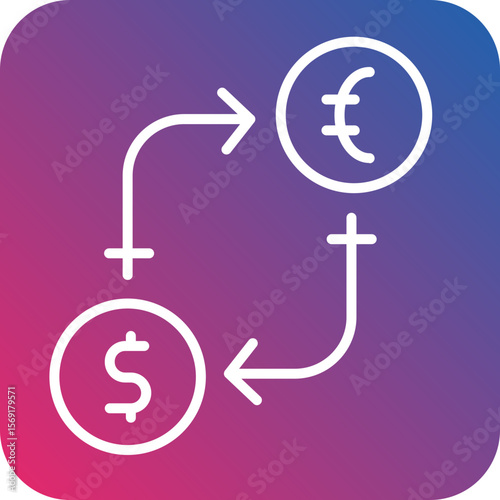 Exchange Rate Line Icon Style