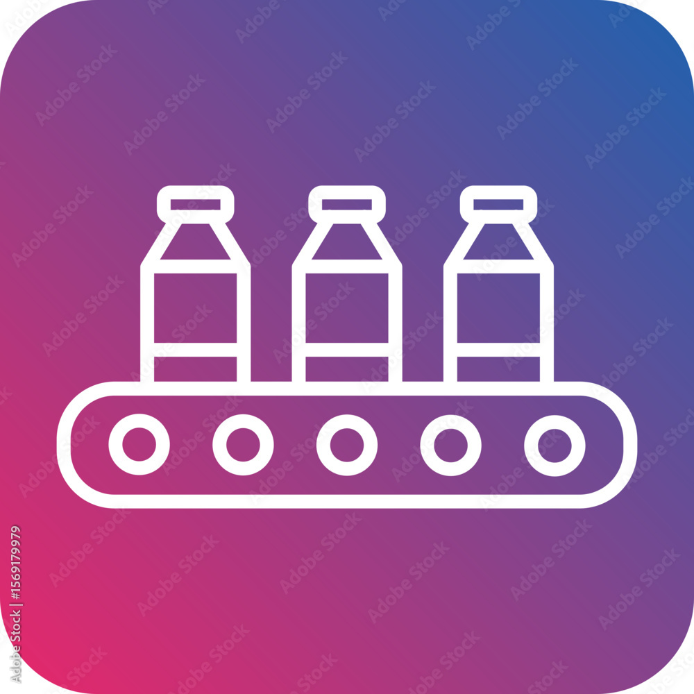 Fototapeta premium Food Industry Line Icon Style