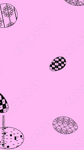 Animation of easter eggs over pink background