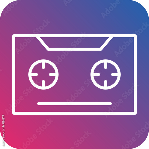 Cassette Line Icon Style