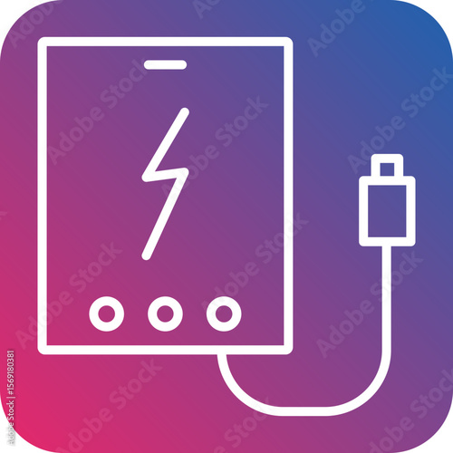 PowerBank Line Icon Style