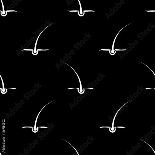 Hair Icon Seamless Pattern