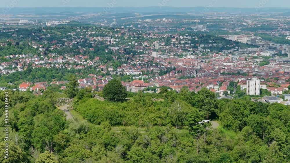 Luftaufnahme vom Monte Scherbelino in Stuttgart – Birkenkopf in 4K