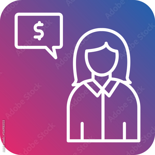 Female Advisor Line Icon Style