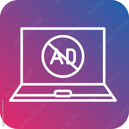 AD Blocker Line Icon Style