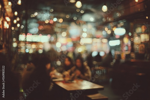 Wallpaper Mural Blurred indoor market scene at night Torontodigital.ca