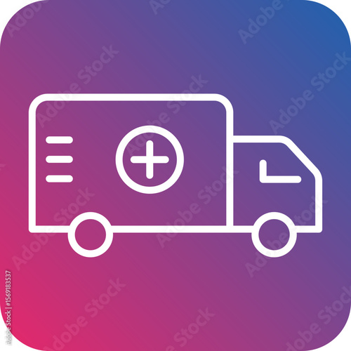 Ambulance Line Icon Style