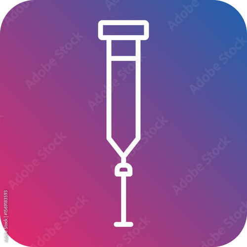 Crutch Line Icon Style