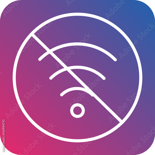 Connection Lost Line Icon Style