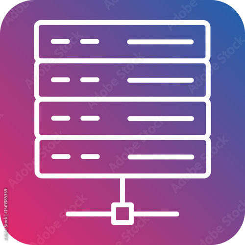 Server Line Icon Style
