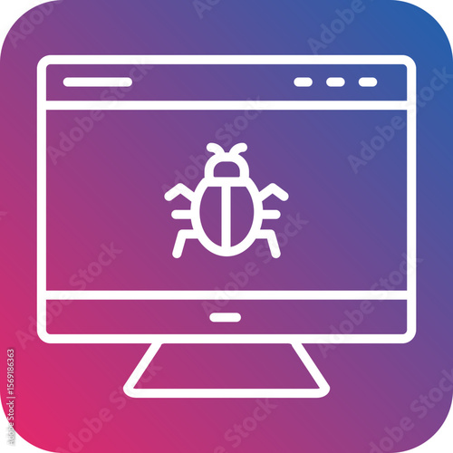 Website Bug Line Icon Style