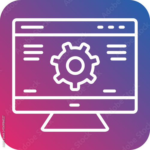 Web Maintenance Line Icon Style