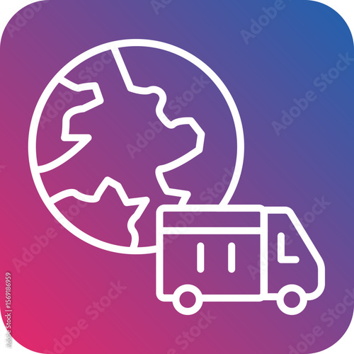 Global Delivery Line Icon Style