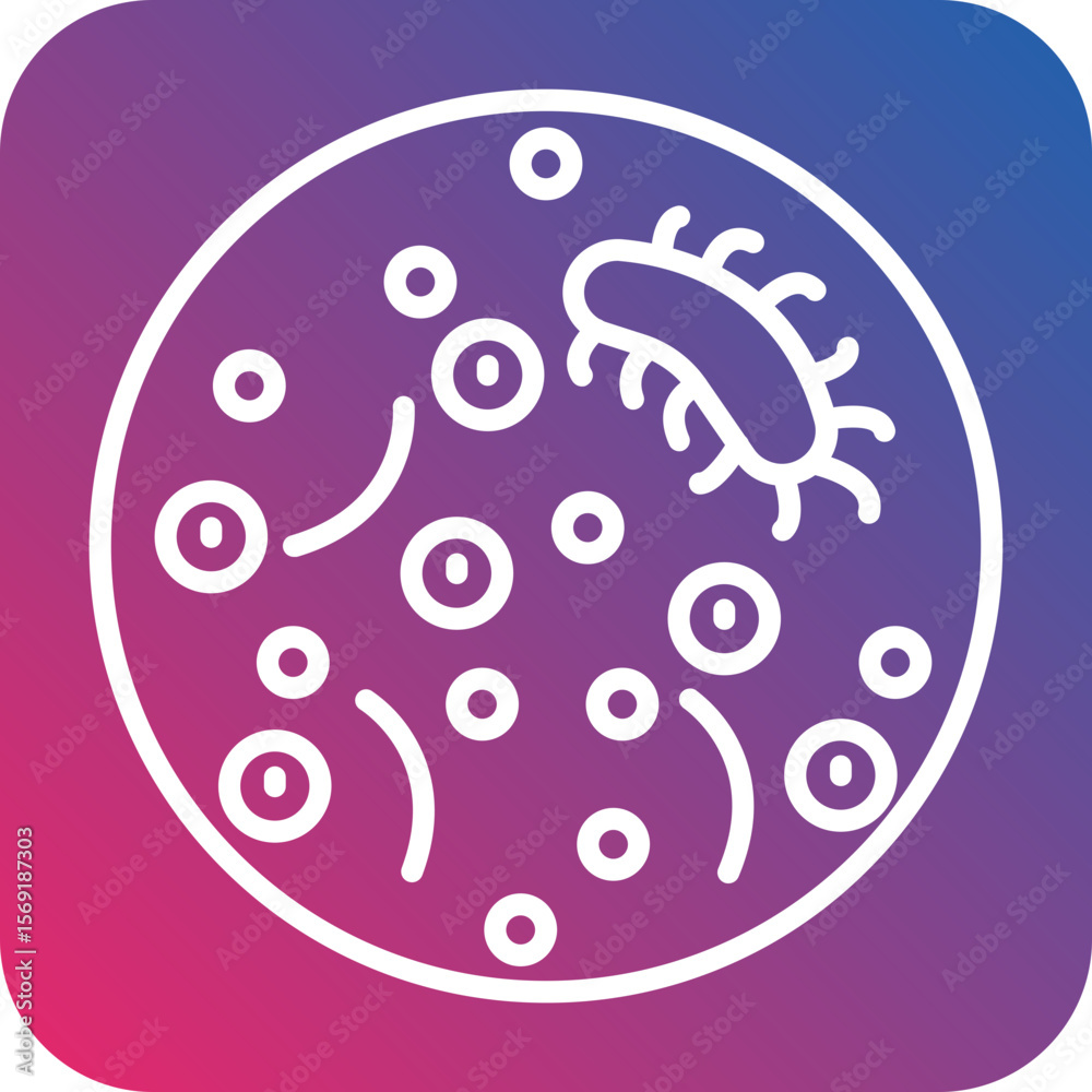 Fototapeta premium Bacteria Line Icon Style